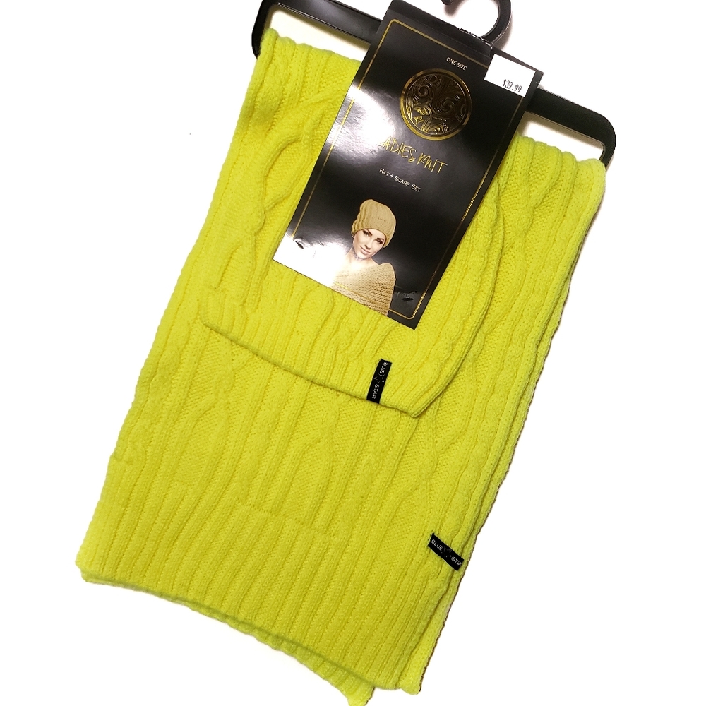 Soft Hat Scarf Gift Set Neon Retro Long Neck Wrap